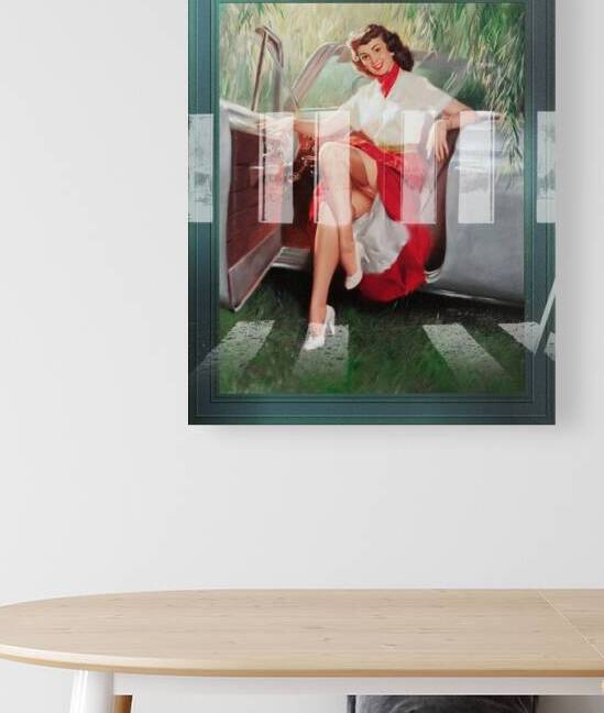 Nice Day For A Drive Pin-up Girl by Bill Medcalf Pin-Up Girl Vintage Artwork by xzendor7