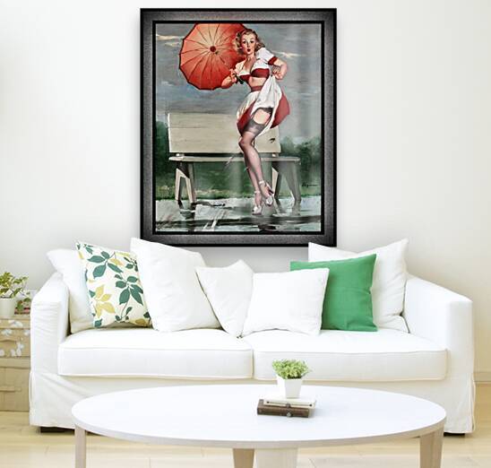 Sidewalk Splash Sexy Reveal by Gil Elvgren Pin-Up Girl Vintage Artwork by xzendor7