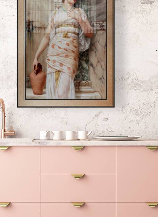 At The Fountain by John William Godward Old Masters Classical Art Reproduction by xzendor7