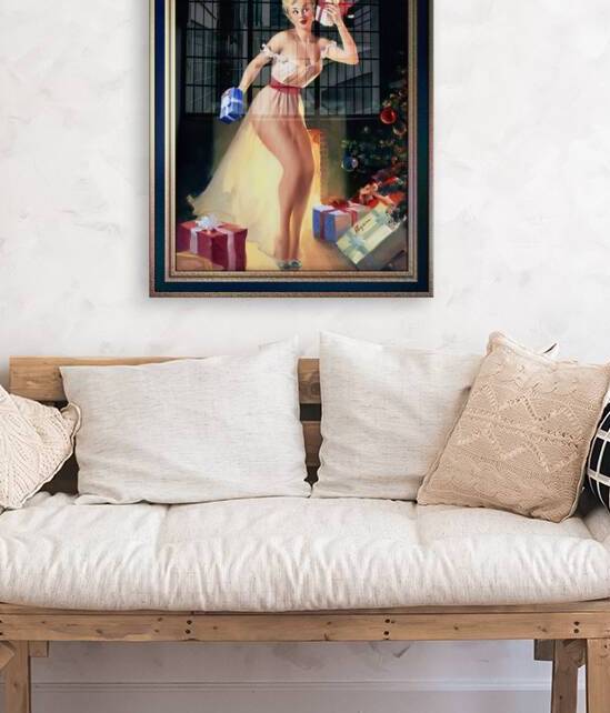 A Christmas Eve by Gil Elvgren Pin-Up Girl Vintage Artwork by xzendor7