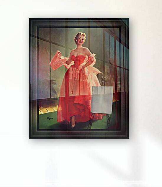 Runway Model In A Pink Dress by Gil Elvgren Pin-up Girl Vintage Art by xzendor7