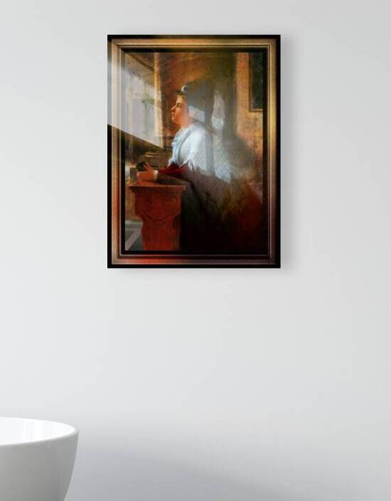Young Woman Praying In Church by Anton Thiele Fine Art Old Masters Reproduction by xzendor7