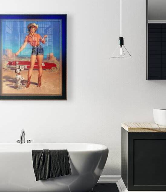 Cowgirl Pinup Girl Art by Bill Medcalf Vintage Art by xzendor7