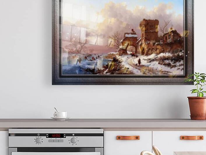Winter Landscape With Travelers by Frederik Kruseman Old Masters Classical Fine Art Reproduction by xzendor7
