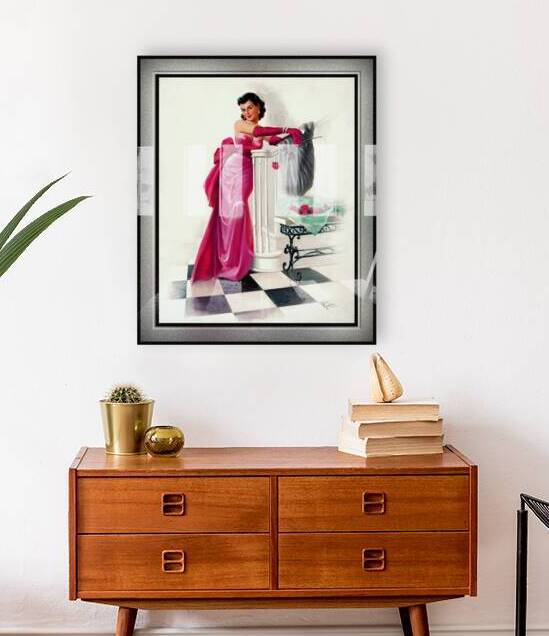 A Valentines Day Evening Rose by Art Frahm Glamour Pin-up Vintage Artwork by xzendor7