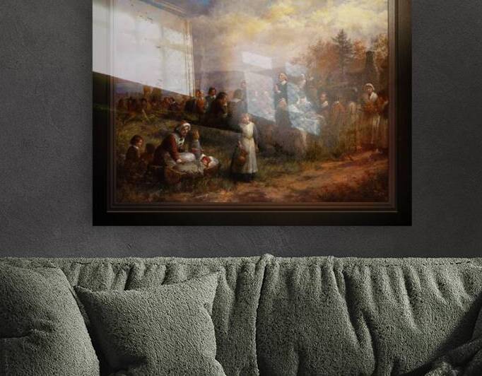 Thanksgiving at Plymouth by Jennie Augusta Brownscombe Classical Fine Art Xzendor7 Old Masters Reproductions by xzendor7