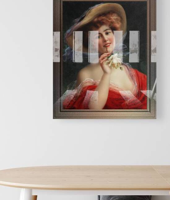 Fille A La Rose Jaune by Emile Vernon Wall Decor Xzendor7 Old Masters Art Reproductions by xzendor7