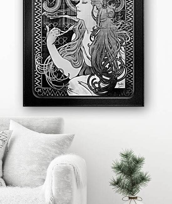 JOB by Alphonse Mucha Black and White Vintage Xzendor7 Old Masters Art Reproductions by xzendor7