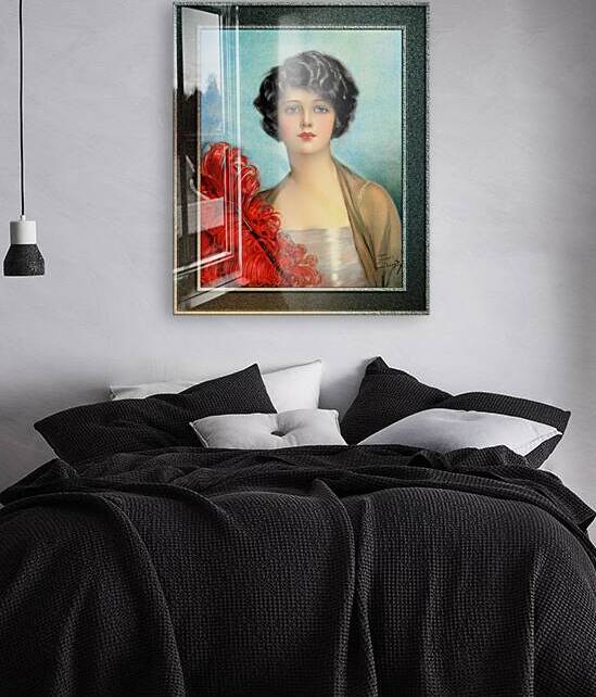 The Red Feather by Earl Christy Vintage Wall Decor Xzendor7 Old Masters Art Reproductions by xzendor7