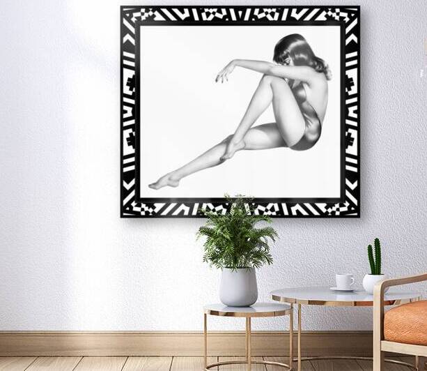 The Pinup Girl by Alberto Vargas Black and White Vintage Art by xzendor7