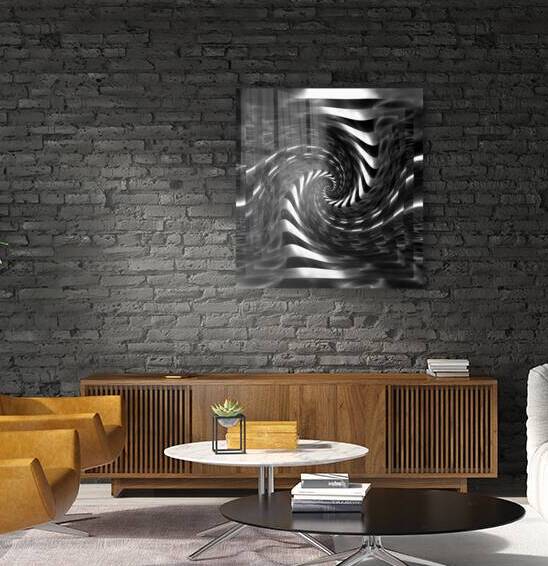 The Elemental Twirl Black and White Abstract Art by xzendor7
