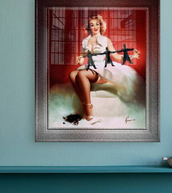Paper Men Pinup Girl Illustration by Edward Runci Vintage Wall Decor Xzendor7 Old Masters Reproductions by xzendor7