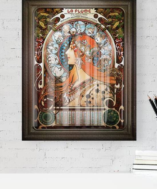 Zodiac 1897 Calendar by Alphonse Mucha Vintage Xzendor7 Old Masters Art Nouveau Reproductions by xzendor7
