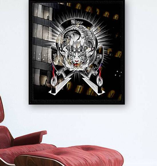 White Tiger King Tiger Art Emblem BlkBgnd by Xzendor7 by xzendor7