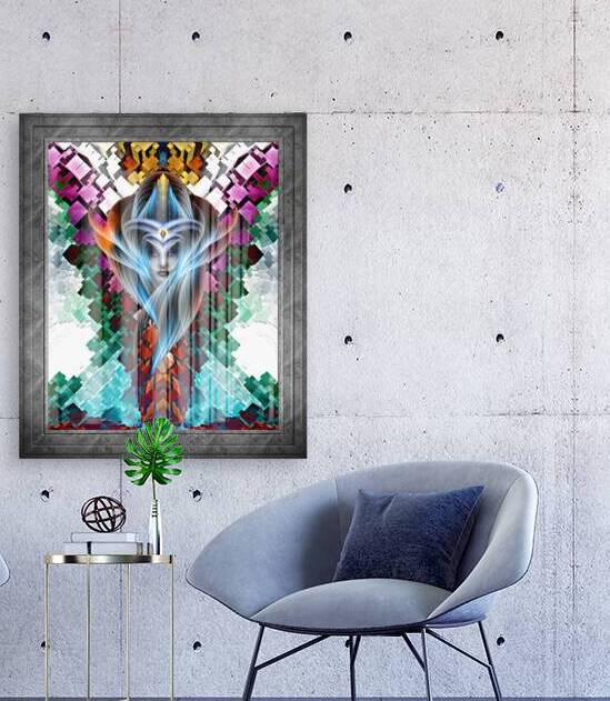 What Dreams Are Made Of GeomatCLR WQ FRAME Fractal Art Cuboid Portrait by xzendor7