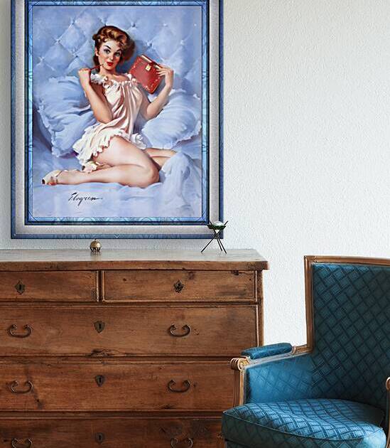 Thinking Of You by Gil Elvgren Vintage Illustrations Xzendor7 Old Masters Reproductions by xzendor7