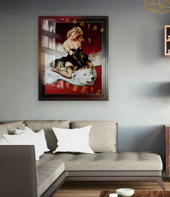 Bear Facts c1959 by Gil Elvgren Vintage Pinup Illustration Xzendor7 Old Masters Reproductions by xzendor7