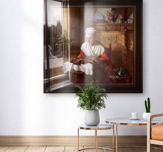 The Lace Maker by Josephus Laurentius Dyckmans Classical Fine Art Xzendor7 Old Masters Reproductions by xzendor7