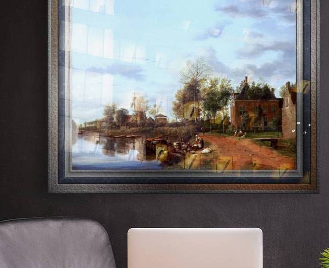 A Country House on the Vliet near Delft by Jan van der Heyden Classical Fine Art Xzendor7 Old Masters Reproductions by xzendor7