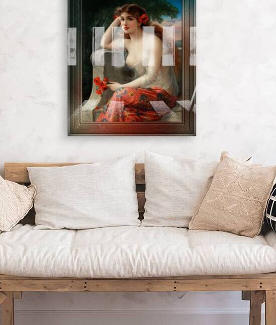 Girl with a Poppy by	Emile Vernon Wall Decor Xzendor7 Old Masters Art Reproductions by xzendor7