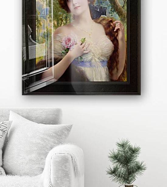 The Young Lady With A Rose by Emile Vernon Vintage Fine Art Xzendor7 Old Masters Reproductions by xzendor7