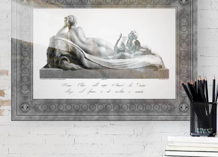 Back view of Venus Reclining Accompanied by Cupid by Antonio Canova Classical Fine Art Xzendor7 Old Masters Reproductions by xzendor7