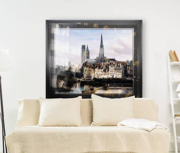 The Quay de Paris in Rouen by Johannes Bosboom Classical Fine Art Xzendor7 Old Masters Reproductions by xzendor7