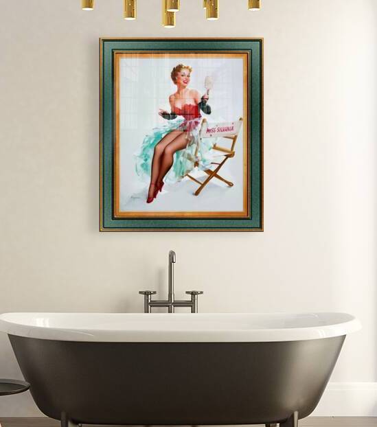 Admiring Miss Sylvania by Gil Elvgren Classic Xzendor7 Old Masters Reproductions by xzendor7