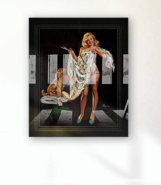 Im Just Trying It For Sighs by Gil Elvgren Vintage Illustration Xzendor7 Art Reproductions by xzendor7