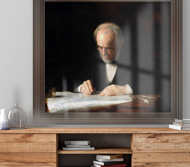 The Writing Master by Thomas Eakins Fine Art Xzendor7 Old Masters Reproductions by xzendor7
