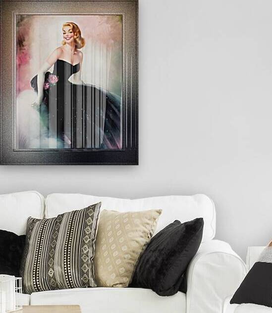 Star Lit Glamour Girl by Edward Runci Vintage Illustration Xzendor7 Art Reproductions by xzendor7