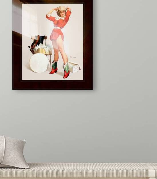 Playful Cowgirl by Gil Elvgren Vintage Xzendor7 Old Masters Reproductions by xzendor7