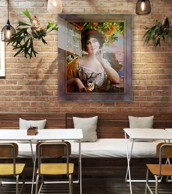 Beauty Under The Orange Tree by Emile Vernon Vintage Xzendor7 Old Masters Reproductions by xzendor7
