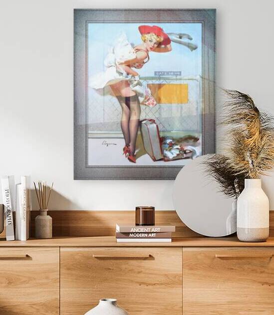 Mishap At Gate 14 by Gil Elvgren Vintage Xzendor7 Old Masters Reproductions by xzendor7