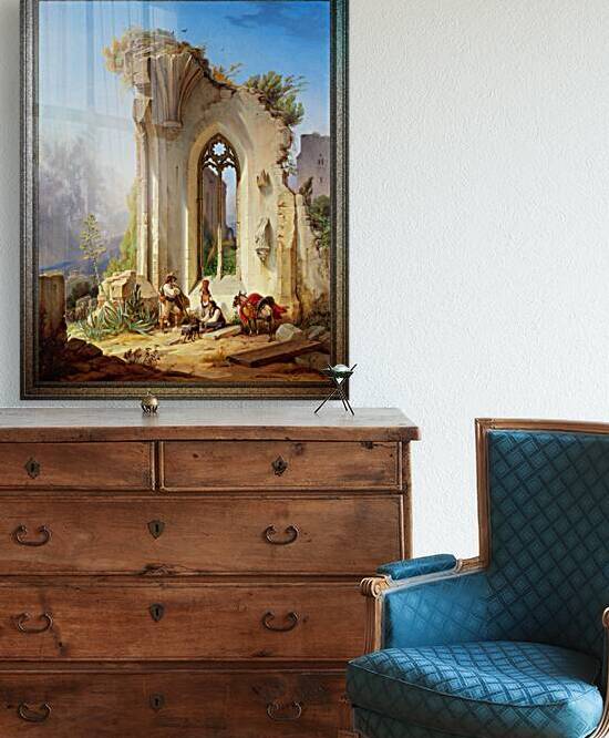 Abbey in Ruins in Valencia Countryside by Wilhelm Gail Remastered Xzendor7 Old Masters Reproductions by xzendor7