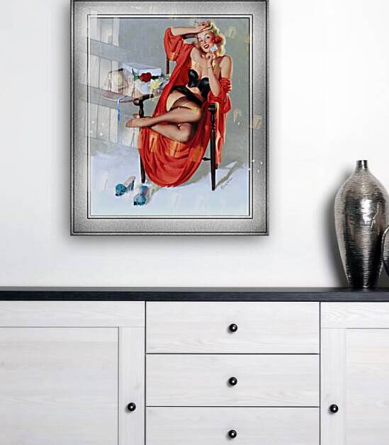 A Bouquet Of Roses by Gil Elvgren Vintage Remastered Xzendor7 Old Masters Art Reproductions by xzendor7
