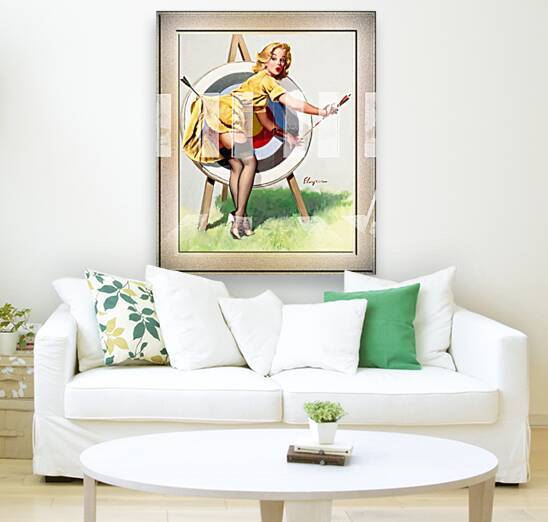 Off Target by Gil Elvgren Remastered Vintage Illustration Xzendor7 Art Reproductions by xzendor7