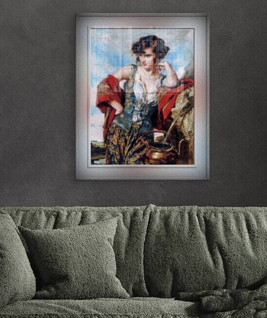 Lady At The Fountain by Leopold Schmutzler Remastered Xzendor7 Classical Fine Art Old Masters Reproductions by xzendor7
