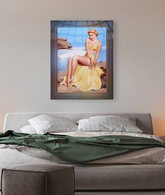 An American Cutie By The Shore by Pearl Alice Frush Remastered Xzendor7 Vintage Art Old Masters Reproductions by xzendor7