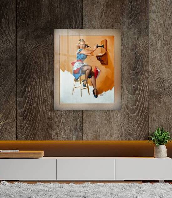 Whos On The Line by Gil Elvgren Remastered Vintage Retro Xzendor7 Art Reproductions by xzendor7