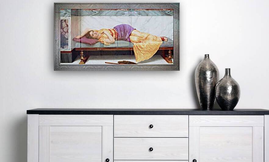 The Day Dream by John William Godward Remastered Xzendor7 Classical Fine Art Old Masters Reproductions by xzendor7