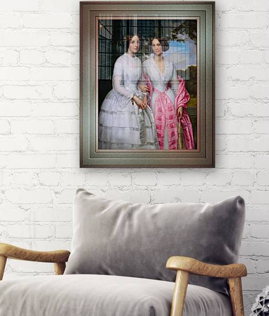 The Reventlow Sisters by August Schiott Remastered Xzendor7 Classical Fine Art Old Masters Reproductions by xzendor7