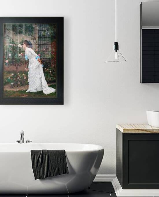 Woman And Roses by Auguste Toulmouche Remastered Xzendor7 Classical Fine Art Old Masters Reproductions by xzendor7