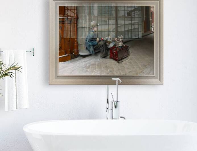 The Petit Savoyard Eating In Front Of An Entrance To A House Remastered Xzendor7 Classical Fine Art Old Masters Reproductions by xzendor7