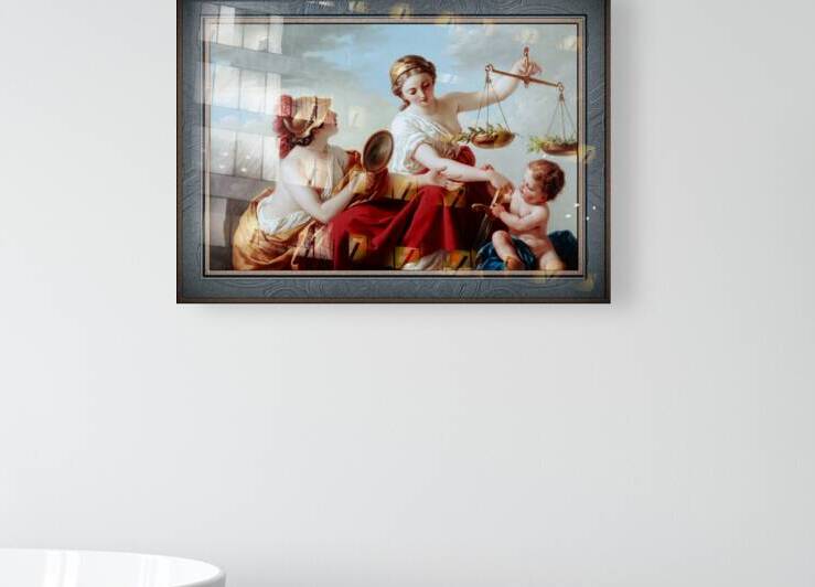 Justice Disarmed by Innocence and Applauded by Prudence by Louis-Jean-Francois Lagrenee Remastered Xzendor7 Classical Fine Art Old Masters Reproductions by xzendor7