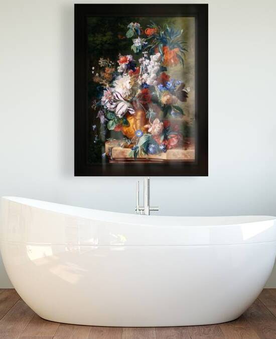 Bouquet Of Flowers In An Urn c1724 by Jan van Huysum Remastered Xzendor7 Classical Fine Art Old Masters Reproductions by xzendor7