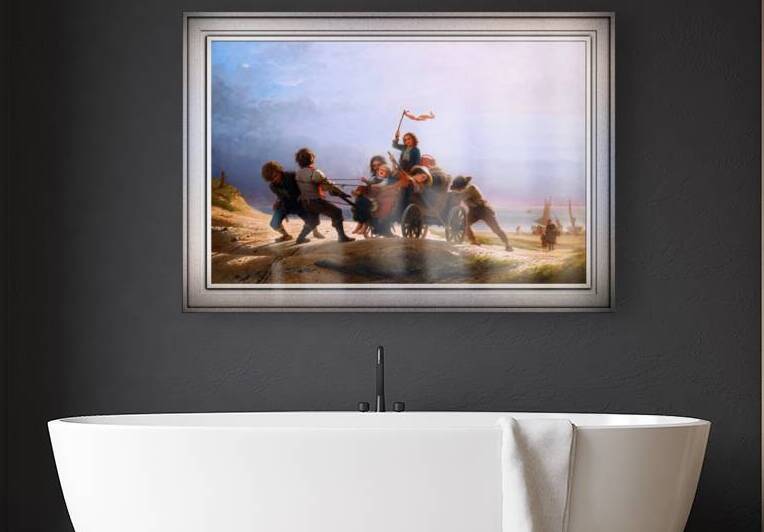 Frohliche Morgenfahrt by Johann Georg Meyer von Bremen Remastered Xzendor7 Classical Fine Art Old Masters Reproductions by xzendor7