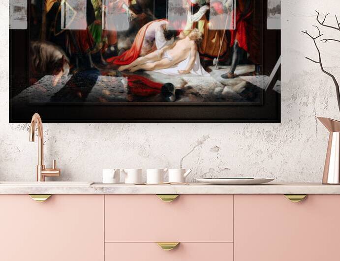 Karl I von Anjou an der Leiche Manfreds by Carl Rahl Remastered Xzendor7 Classical Fine Art Old Masters Reproductions by xzendor7