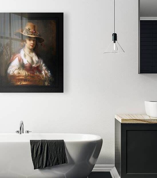 A Girl With A Basket Of Fruit by Jan van Noordt Remastered Xzendor7 Classical Fine Art Old Masters Reproductions by xzendor7