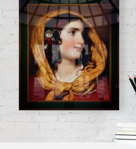 Portrait of a Girl with a Red Hairband and a Yellow Headscarf by Friedrich von Amerling Remastered Xzendor7 Classical Fine Art Old Masters Reproductions by xzendor7